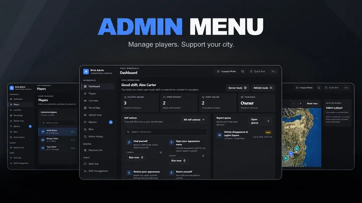 Brick Admin Menu interface preview 1 of 8