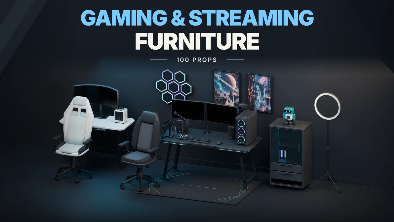 Gaming and streaming furniture collection showcase poster