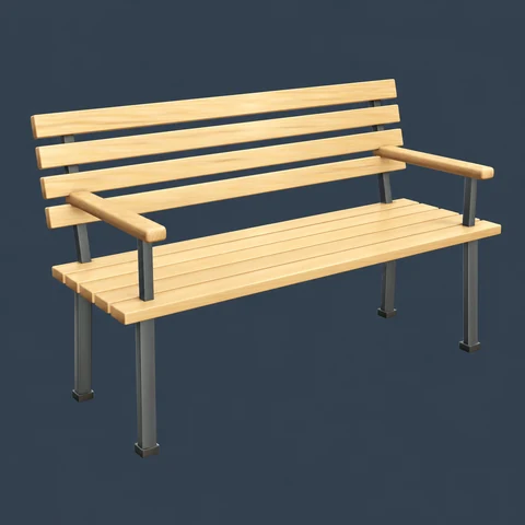 Slatted wooden garden bench