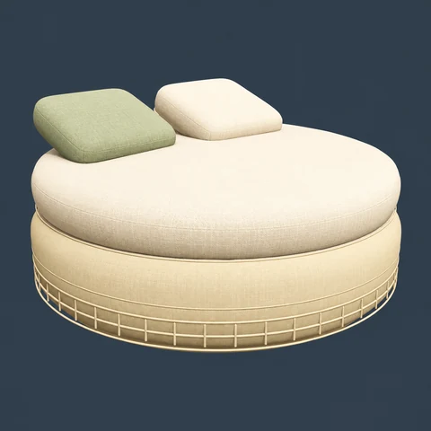 Round cushioned daybed