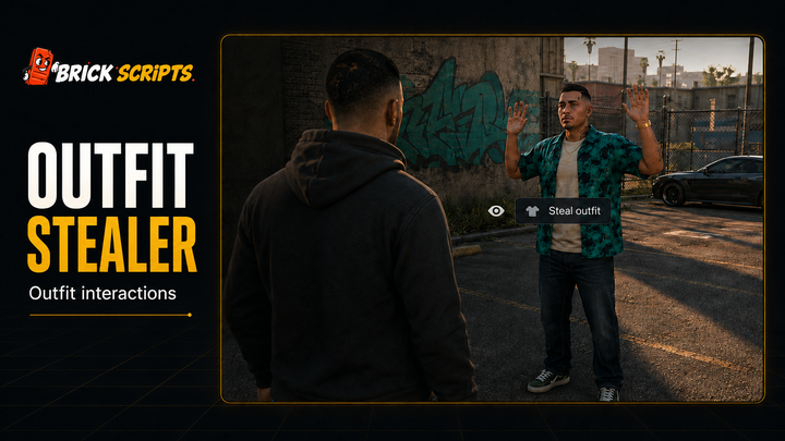 Brick Outfit Stealer – FiveM Player Outfit Theft System interface preview