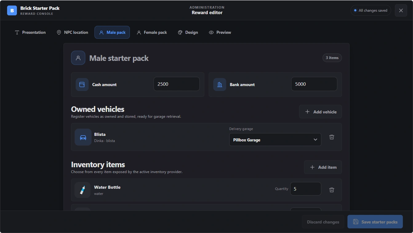Brick Starter Pack Creator interface preview 3 of 5